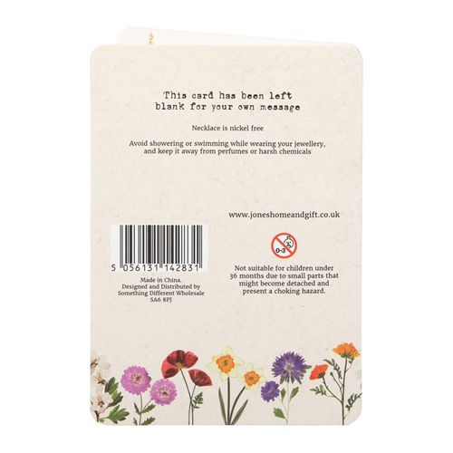 February Violet Birth Flower Necklace Card