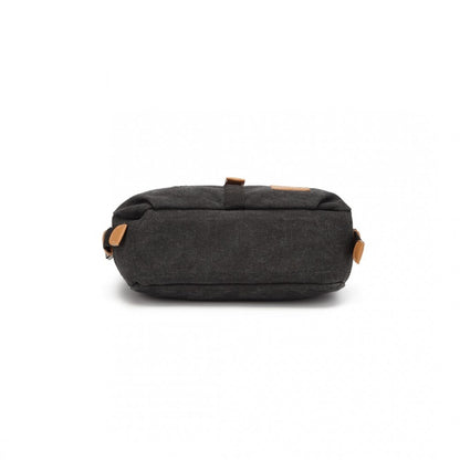 Kono Casual Canvas Dual-Use Bag Large Capacity Shoulder Bag and Backpack - Black