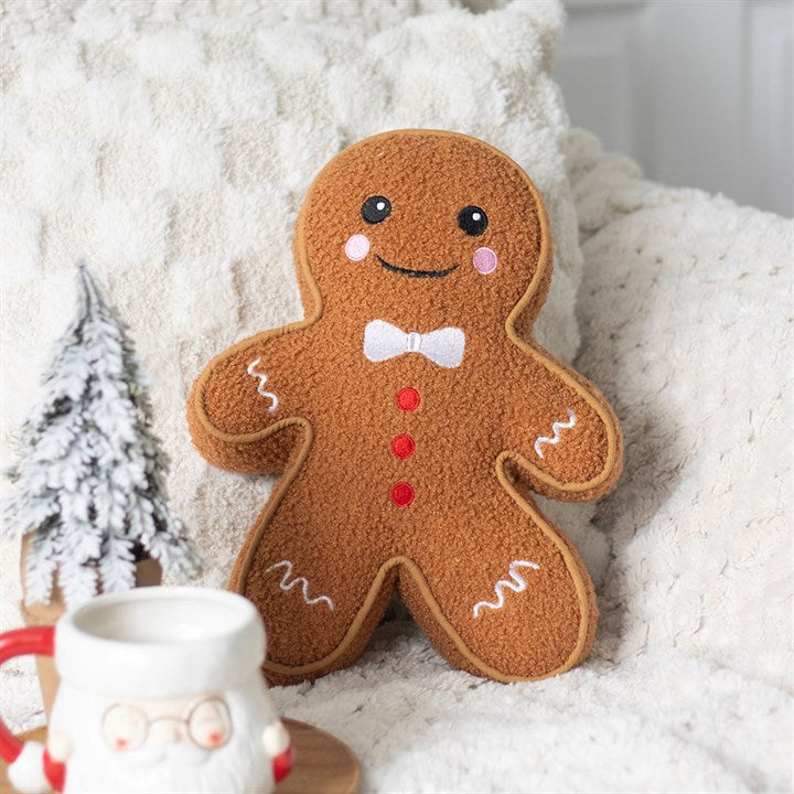 Gingerbread Man Boucle Cushion