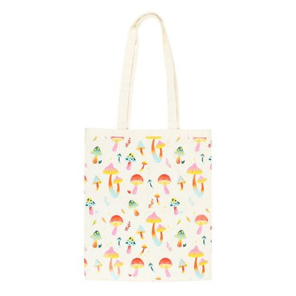 Funky Fungi Mushroom Print Polycotton Tote Bag